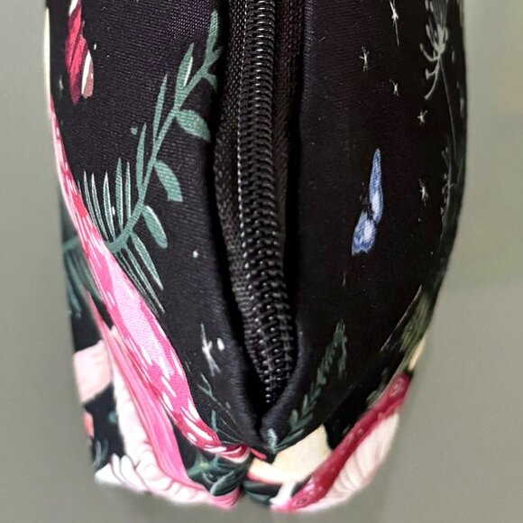 Magical Forest at Night Mushrooms Moths Moon Padded Zippered Pouch Travel Bag - Picture 6 of 6